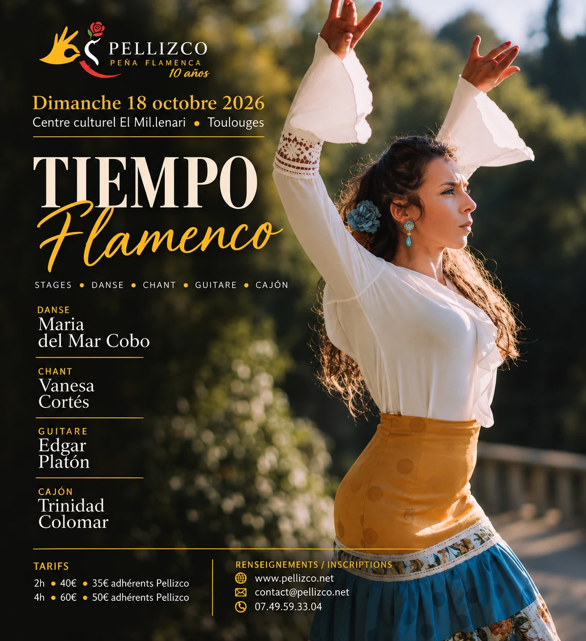 Affiche du stage Tiempo Flamenco du 18 octobre 2026 à Toulouges